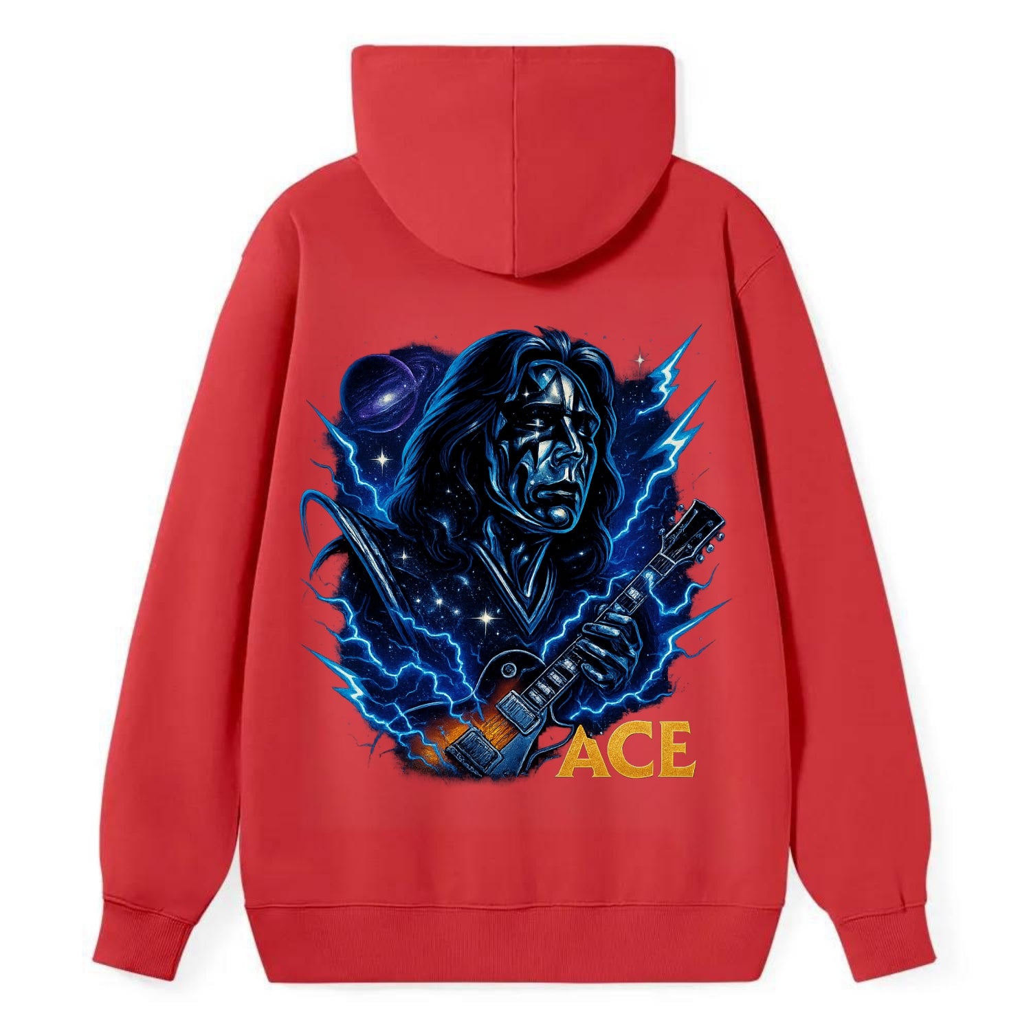 Cosmic Chrome Portrait - Classic Pullover Hoodie - Red