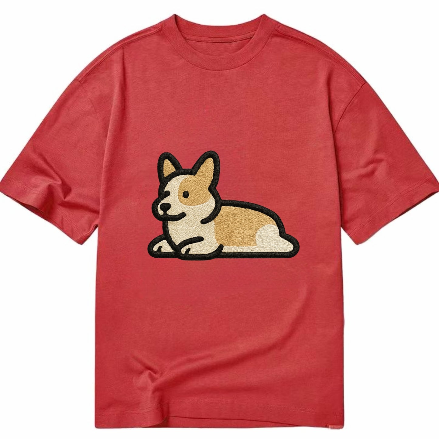 Corgi - Sploot lying position - Classic T-shirt - Red
