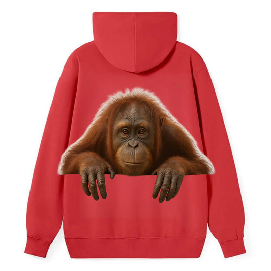 Orangutan  - Classic Pullover Hoodie - Red