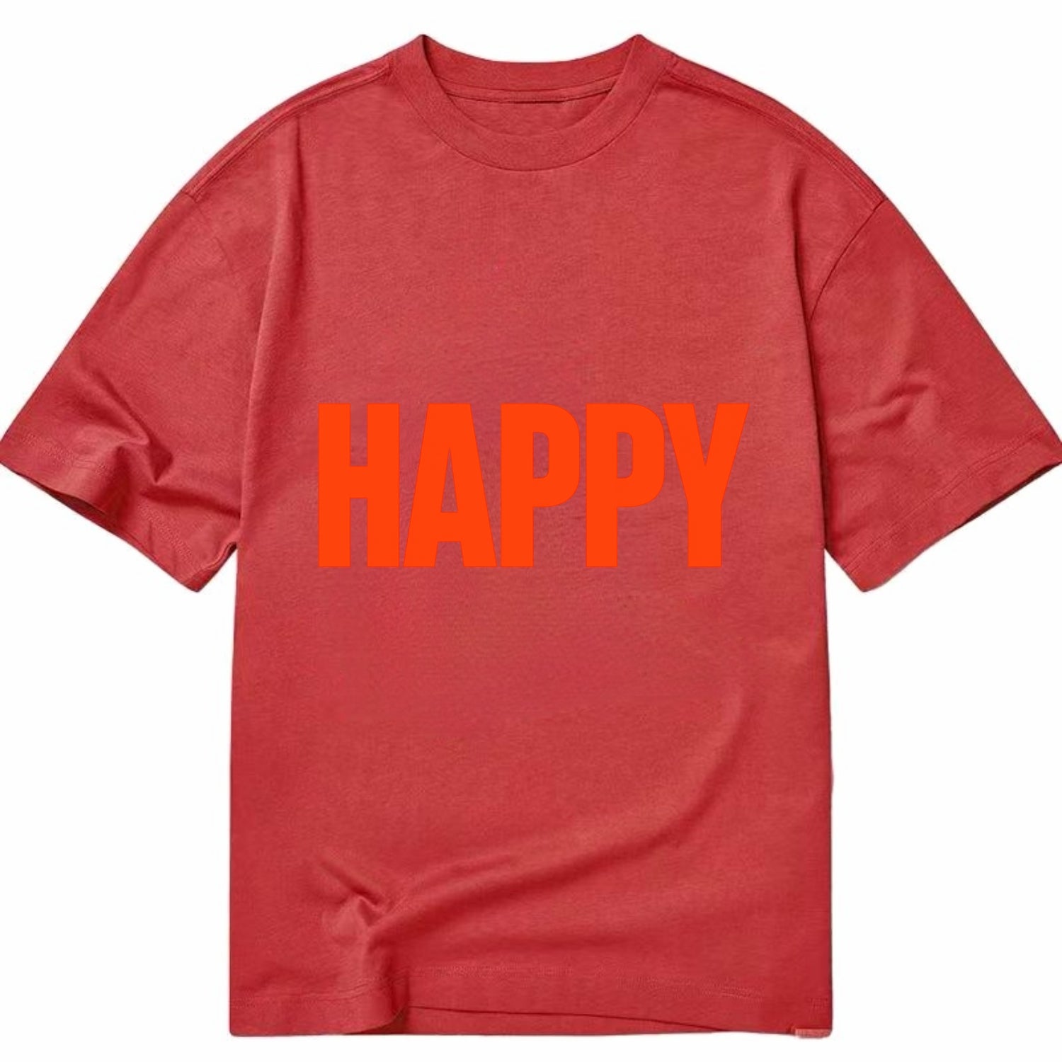 Bold typography design - "HAPPY" - joyful, content, pleased - Classic T-shirt - Red