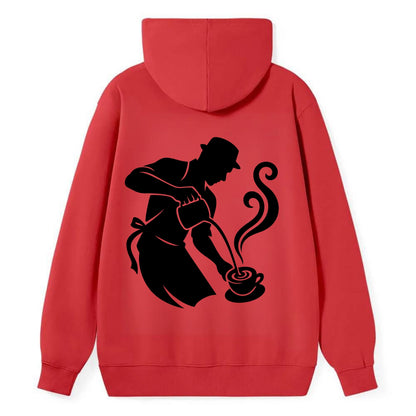 Barista creating latte art - Classic Pullover Hoodie - Red