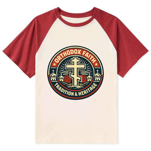 Faithful Heritage Emblem - Contrast Raglan T-shirt