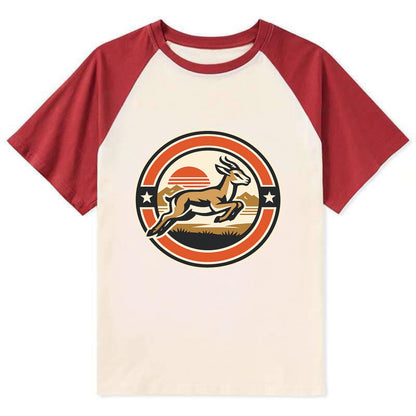 Proud Springbok Emblem - Contrast Raglan T-shirt - Red