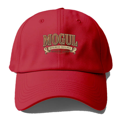 Bold typography design - "MOGUL" - business builder, industry leader - Baseball Cap - Red