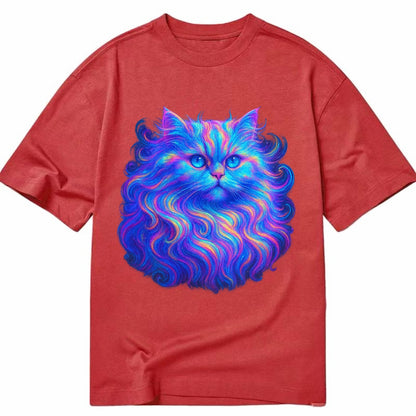 Luxurious Persian cat with flowing fur that refracts into rainbow prisms, soft - Classic T-shirt - Red