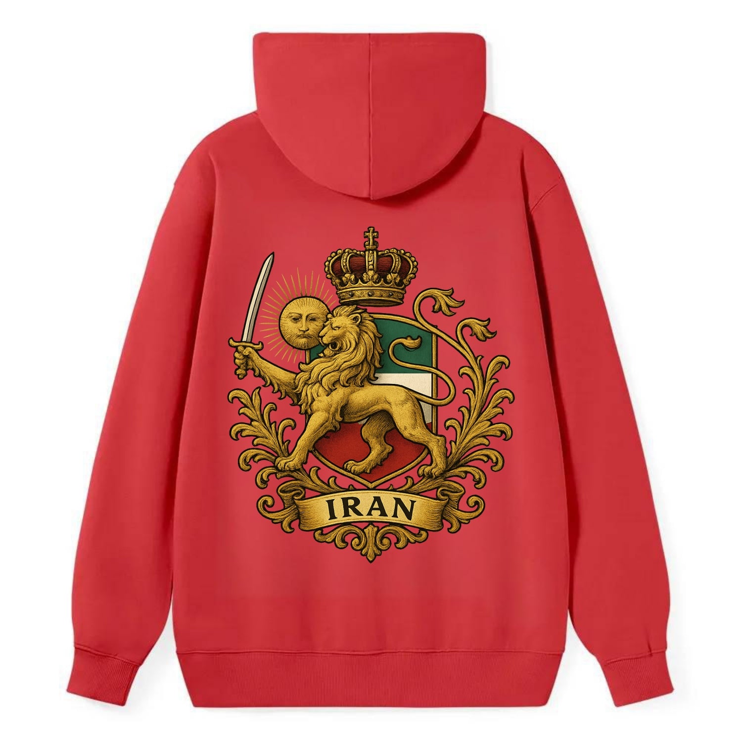 Royal Iran Coat Of Arms - Classic Pullover Hoodie - Red