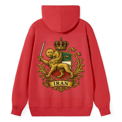 Royal Iran Coat Of Arms - Classic Pullover Hoodie - Red