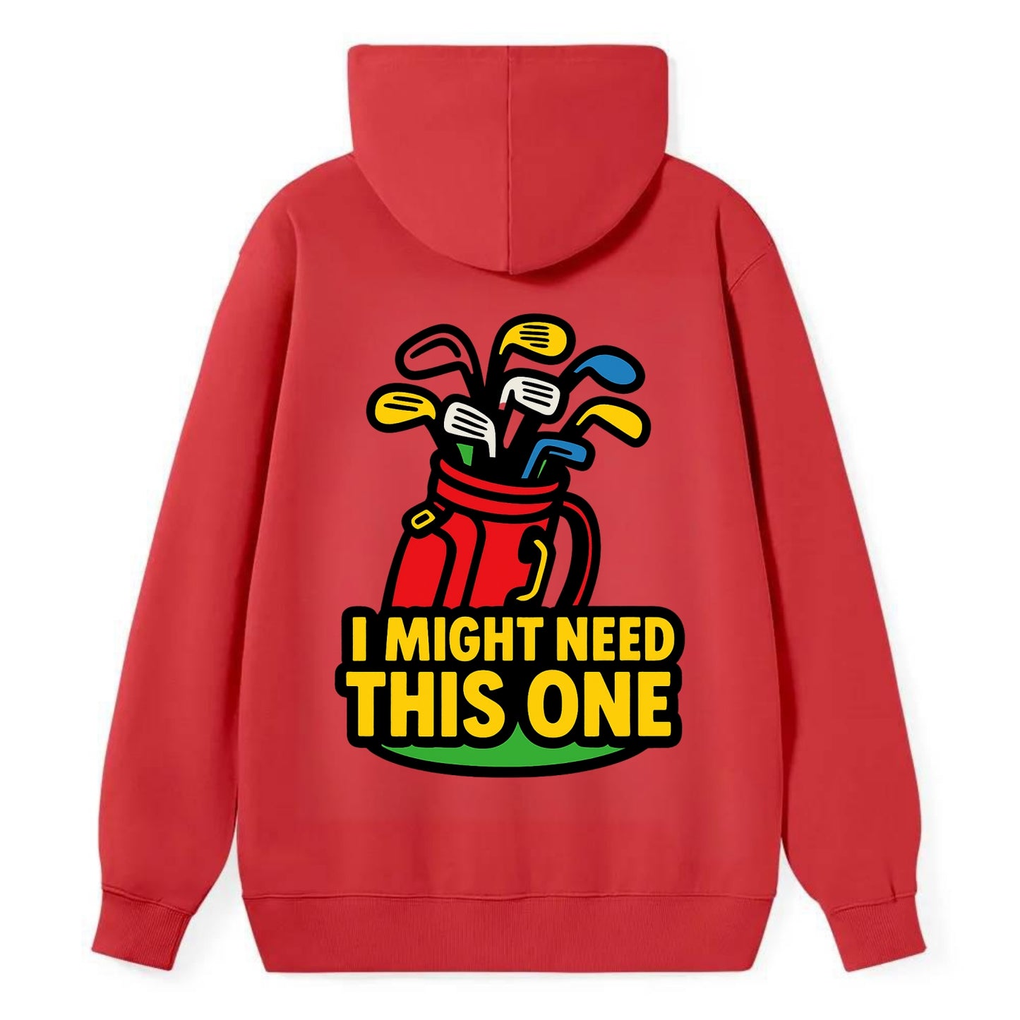 Golf bag overflowing with too many clubs - "I Might Need This One" - gear - Classic Pullover Hoodie - Red