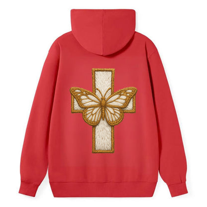 Resurrection Cross  - Classic Pullover Hoodie - Red
