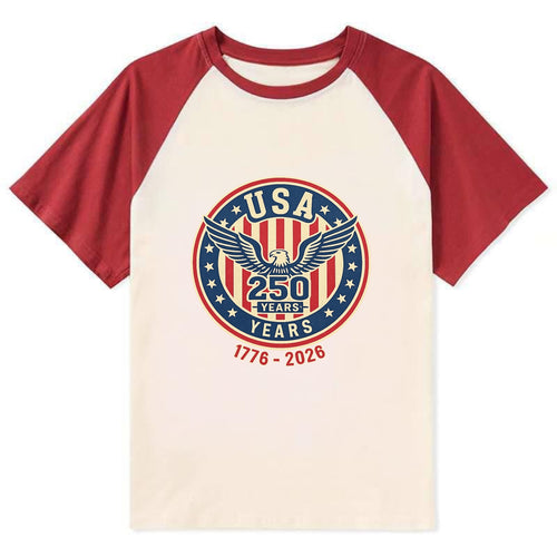 Usa 250 Years Eagle Seal - Contrast Raglan T-shirt