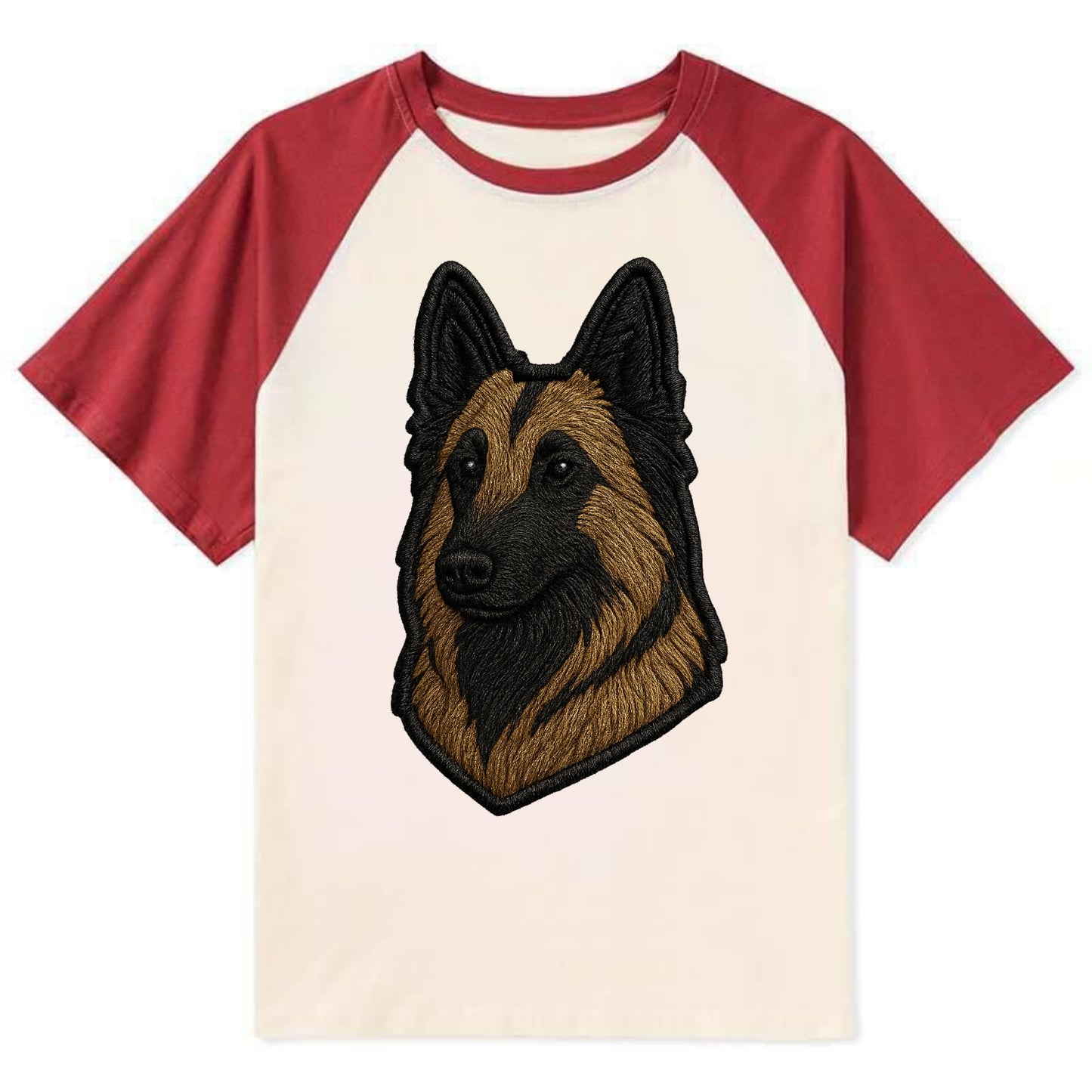 Belgian Tervuren - Trendy shepherd desig - Contrast Raglan T-shirt - Red