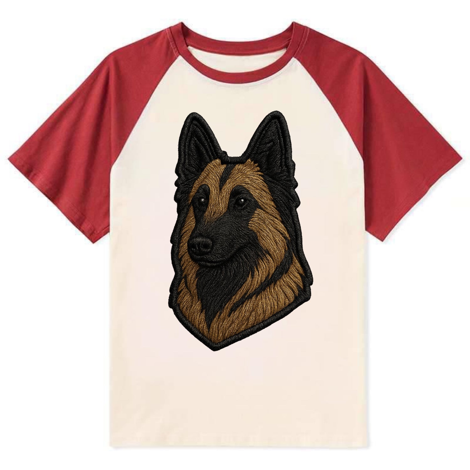 Belgian Tervuren - Trendy shepherd desig - Contrast Raglan T-shirt - Red