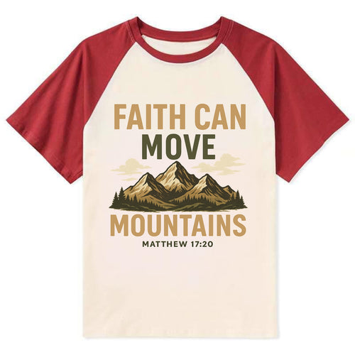 Matthew 17:20 Mountains - Contrast Raglan T-shirt