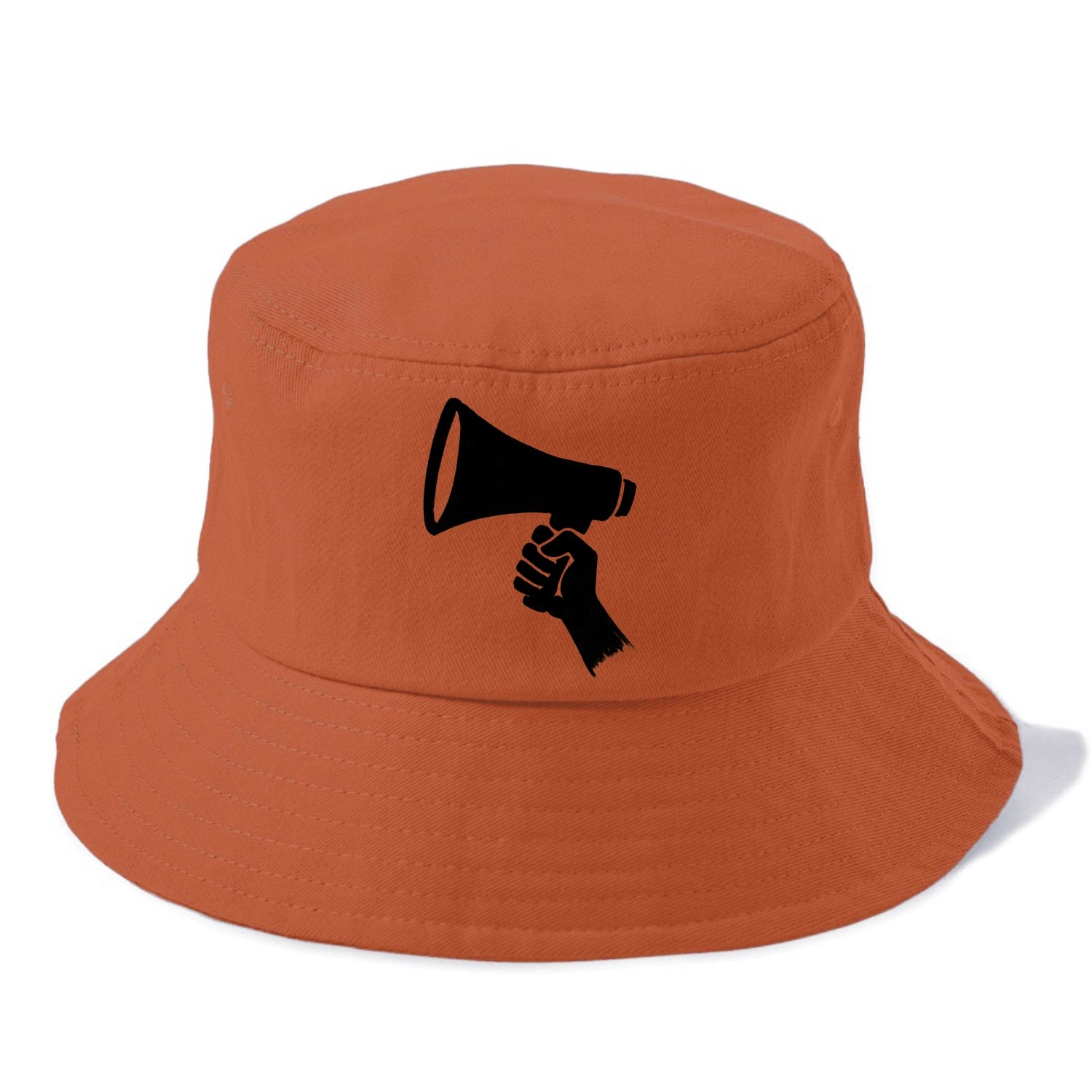 Megaphone silhouette - voice and protest ink brushwork - Bucket Hat - Red