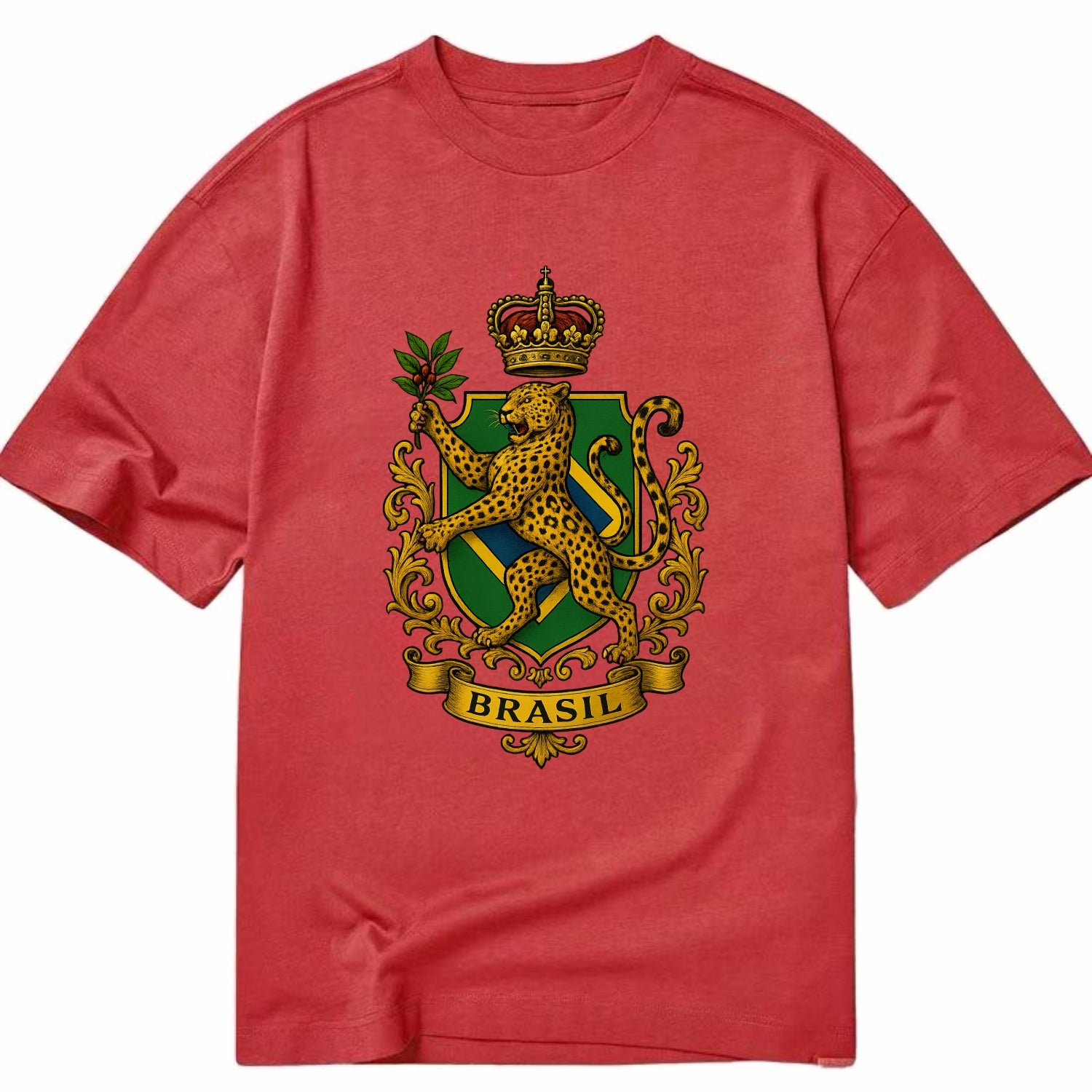 Brazil Jaguar Emblem  - Classic T-shirt - Red