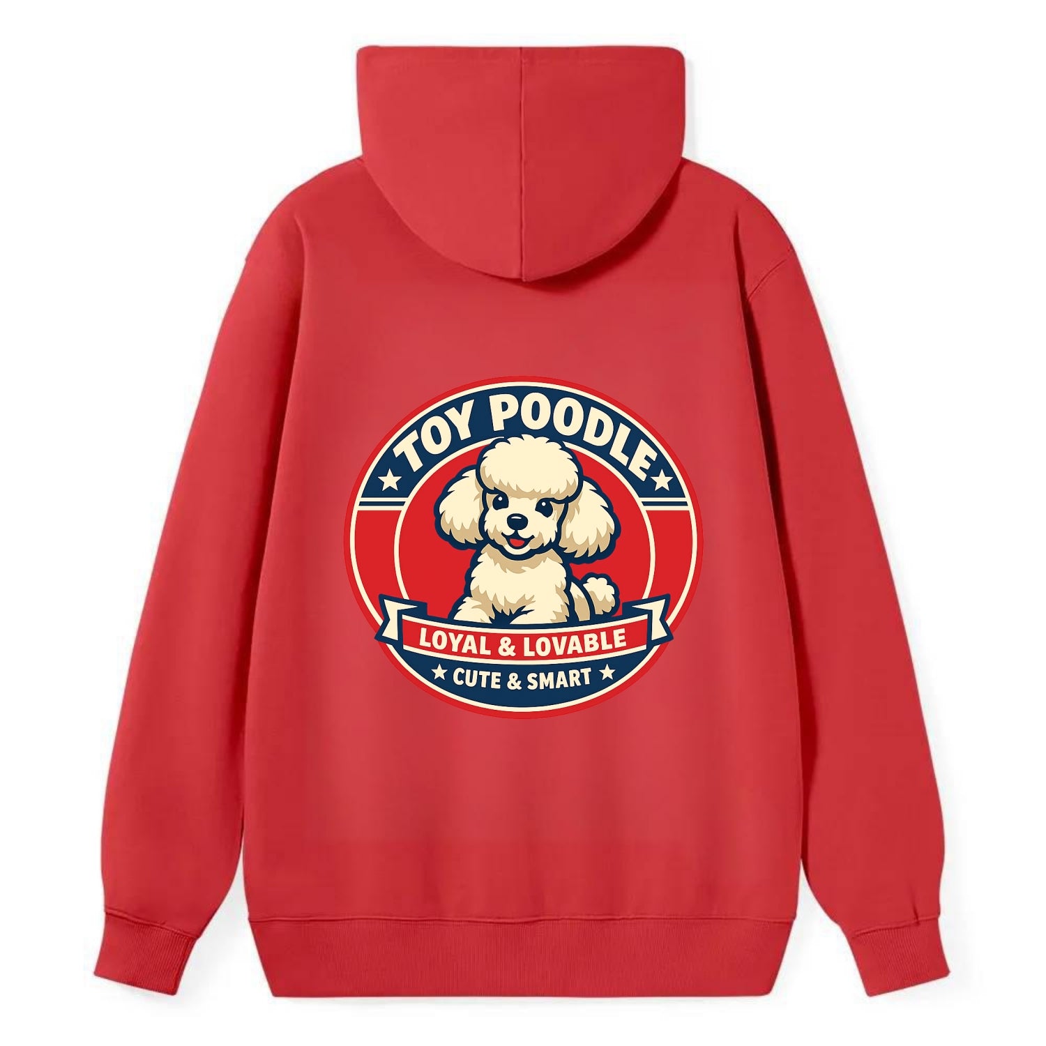Elegant Poodle Emblem - Classic Pullover Hoodie - Red