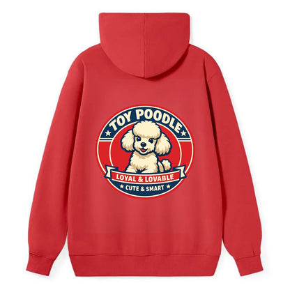 Elegant Poodle Emblem - Classic Pullover Hoodie - Red