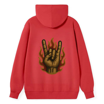 Devil Horns  - Classic Pullover Hoodie - Red