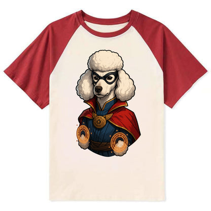 Poodle Doctor Strange  - Contrast Raglan T-shirt - Red