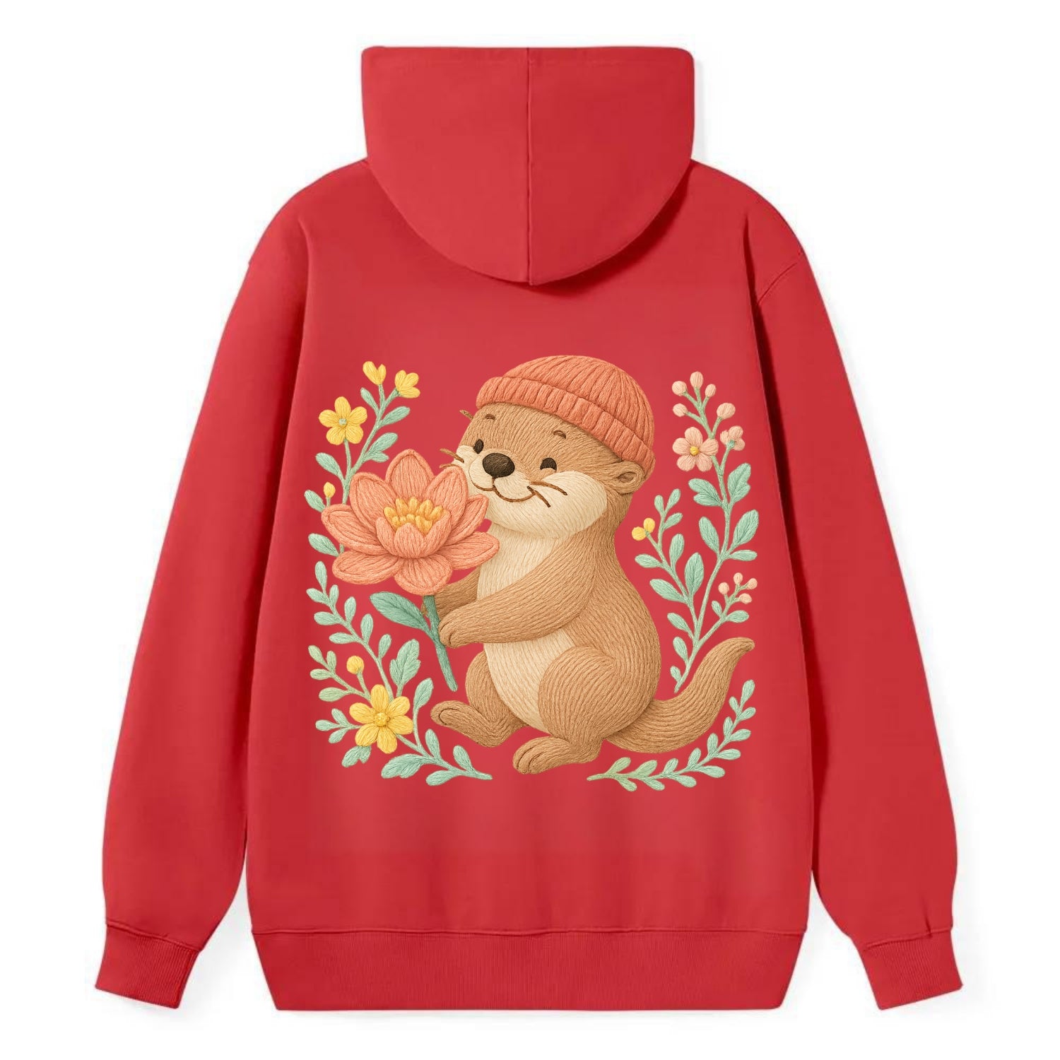 Peach Otter - Classic Pullover Hoodie - Red