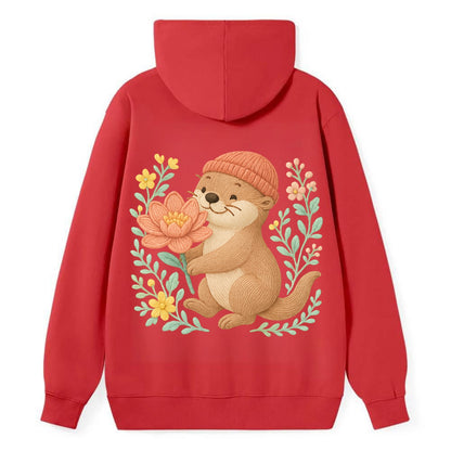 Peach Otter - Classic Pullover Hoodie - Red