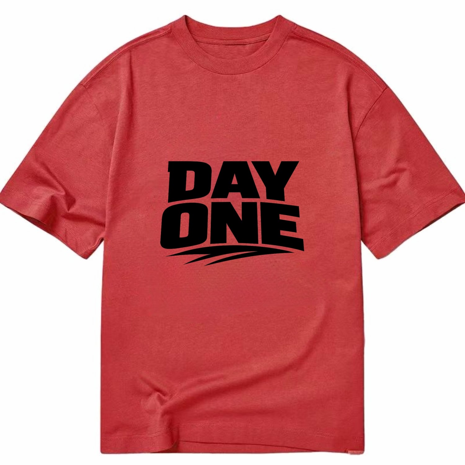 Bold typography design - "DAY ONE" - original friend, from the start - Classic T-shirt - Red