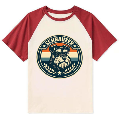 Noble Schnauzer Emblem - Contrast Raglan T-shirt - Red