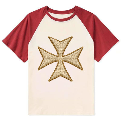 Hospitaller Cross  - Contrast Raglan T-shirt