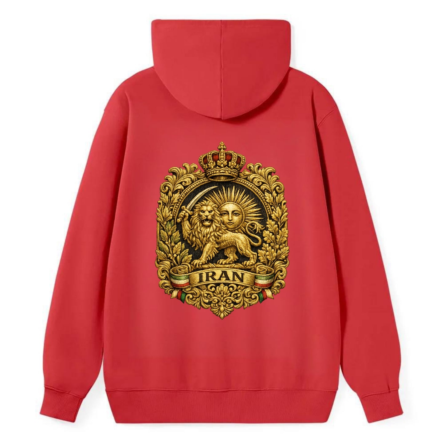 Iran Lion Sun Badge - Classic Pullover Hoodie - Red