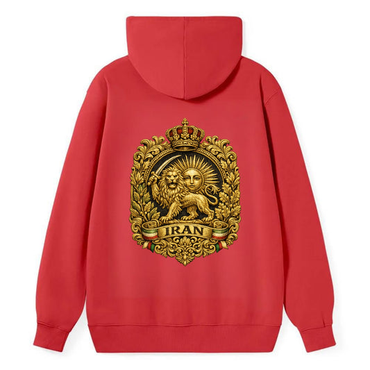 Iran Lion Sun Badge - Classic Pullover Hoodie - Red