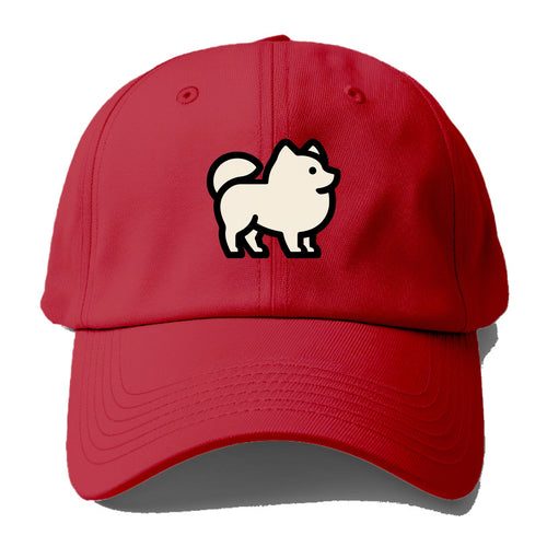 Pomeranian - Modern tiny fluffy logo wit - Baseball Cap
