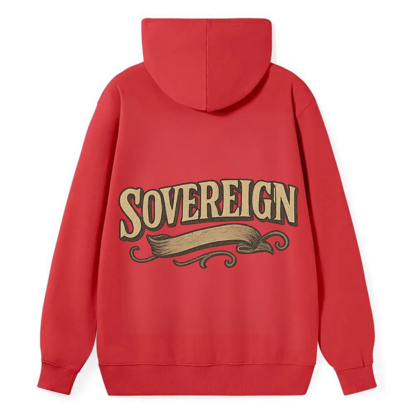 Bold typography design - "SOVEREIGN" - self-ruled, autonomous, in control - Classic Pullover Hoodie - Red