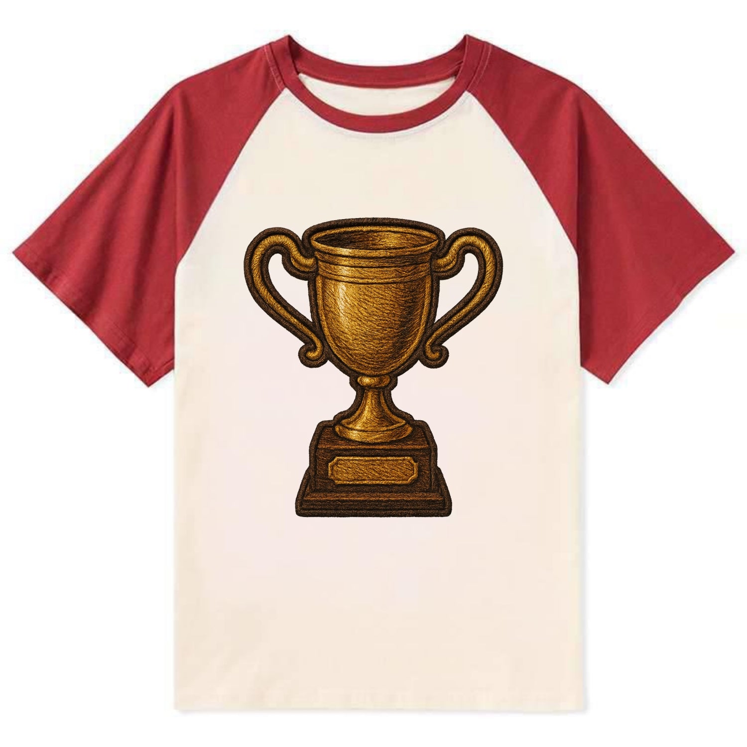 Trophy Cup  - Contrast Raglan T-shirt - Red