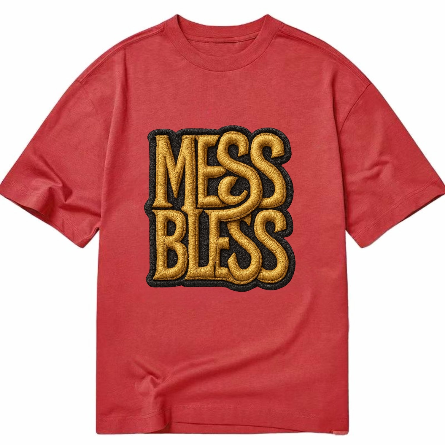 MESS;BLESS UP Gold Metallic Visor - Classic T-shirt - Red