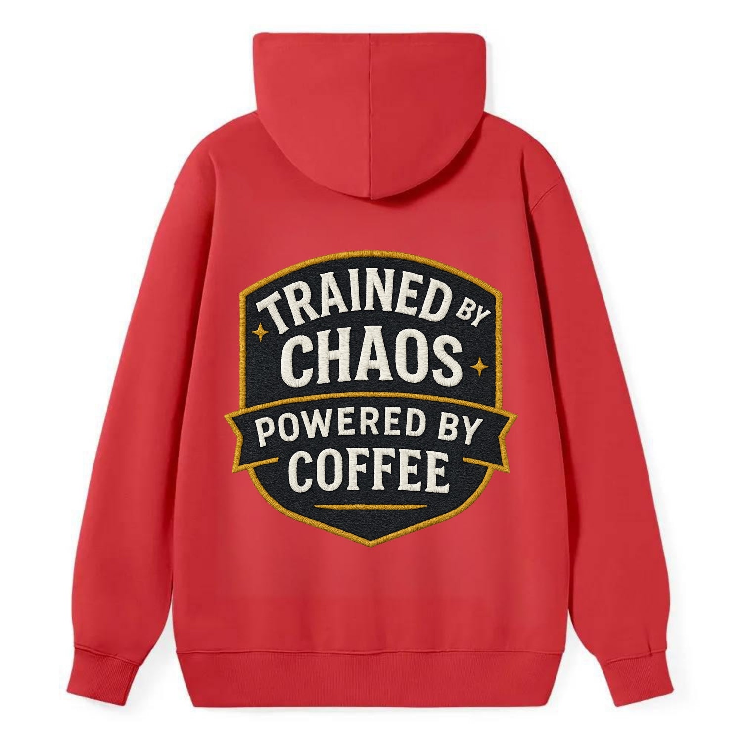 Trained by chaos, powered by coffee - Classic Pullover Hoodie - Red
