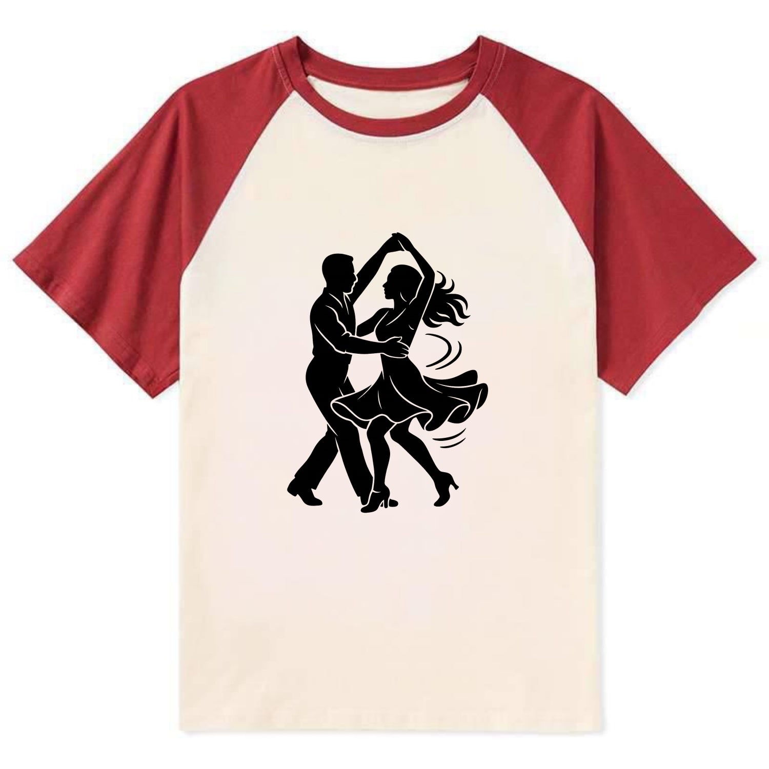 Salsa dancers spinning turn - Contrast Raglan T-shirt - Red