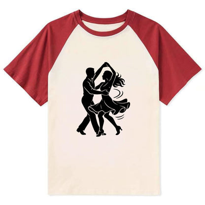 Salsa dancers spinning turn - Contrast Raglan T-shirt - Red