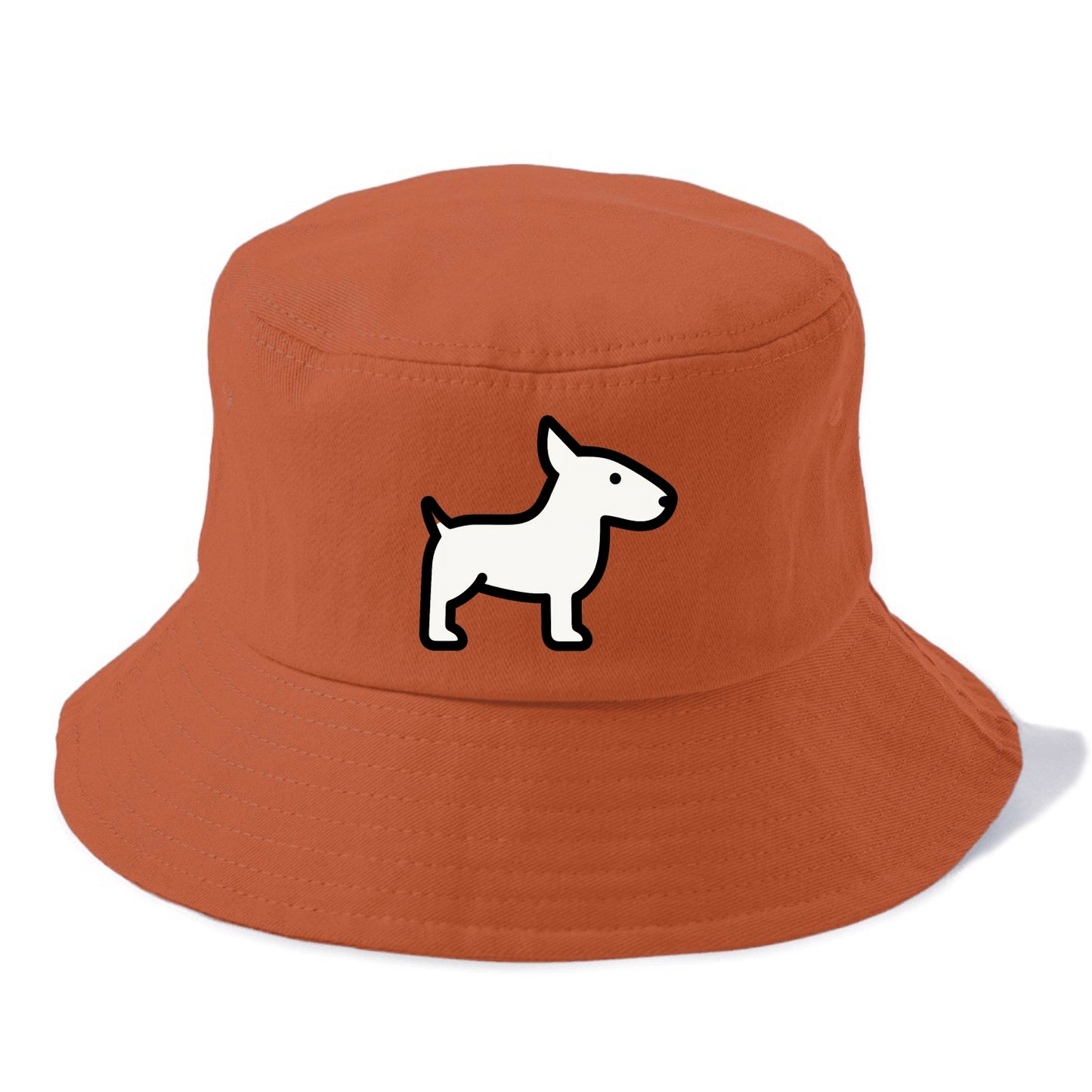 Bull Terrier - White egg-shaped head flat side profile - Bucket Hat - Red