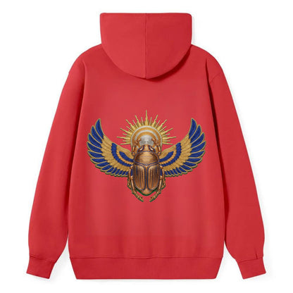 Winged Scarab - Classic Pullover Hoodie - Red