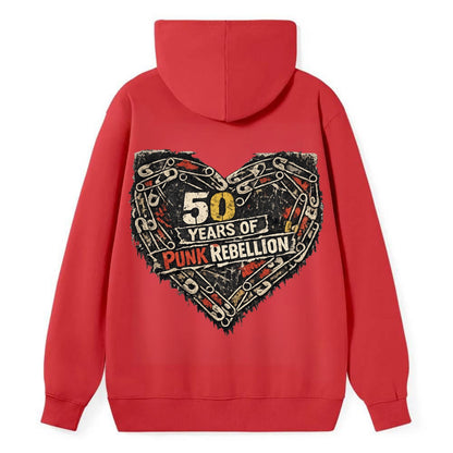 SAFETY PIN LOVE | Heart made of safety pins | Punk romance | DIY jewelry - Classic Pullover Hoodie - Red