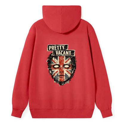 PRETTY VACANT | Blank stare Union Jack face | Empty expression | Punk - Classic Pullover Hoodie - Red