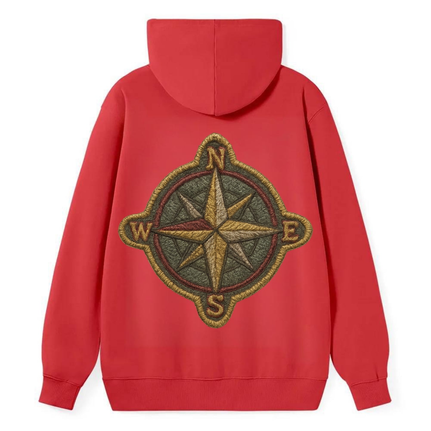 Compass rose with cardinal directions - explorer symbol - Classic Pullover Hoodie - Red