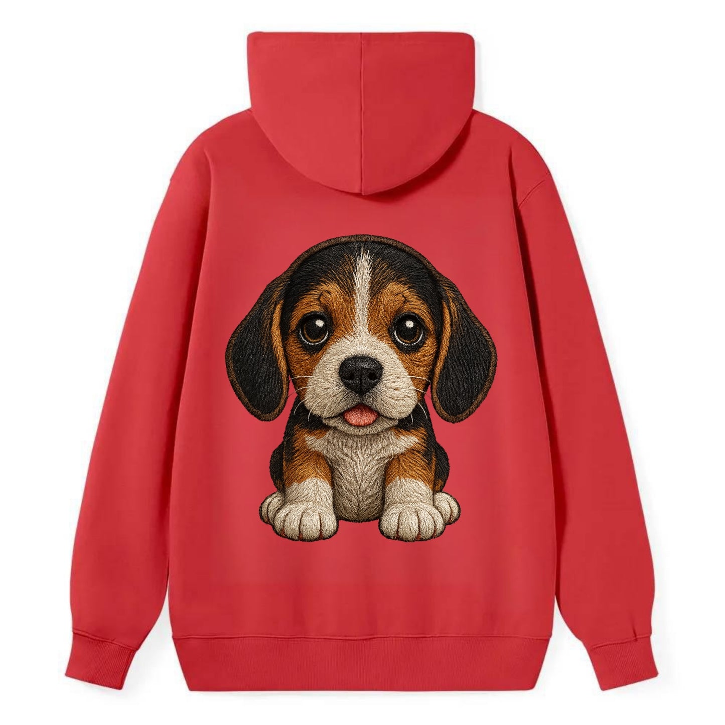 Baby Beagle Puppy - tricolor coat, long droopy ears, big pleading eyes, - Classic Pullover Hoodie - Red