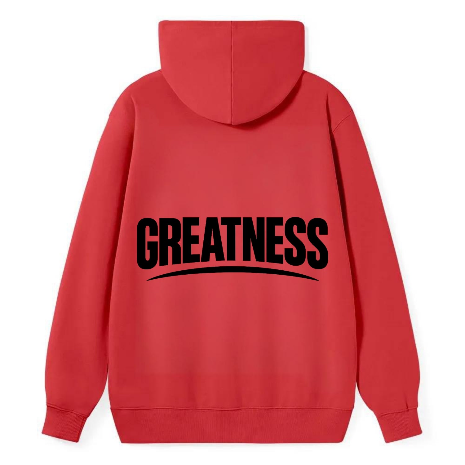 Bold typography design - "GREATNESS" - achieving excellence, reaching - Classic Pullover Hoodie - Red
