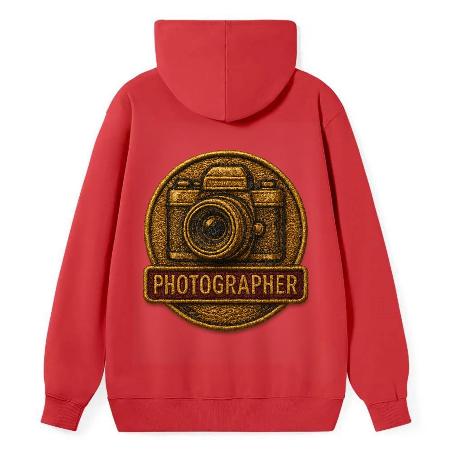 Camera with vintage lens - photographer badge - Classic Pullover Hoodie - Red