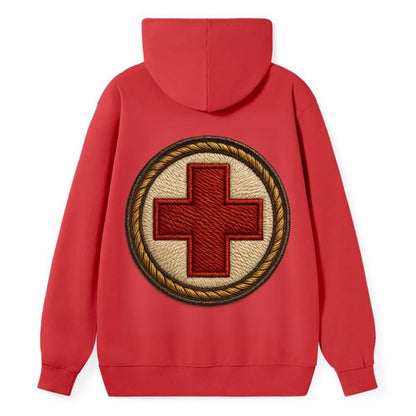 Medical Cross  - Classic Pullover Hoodie - Red