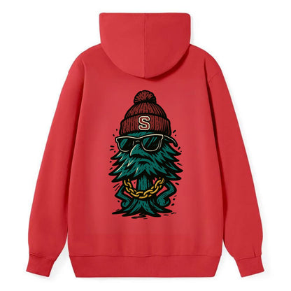 Palo Alto Tree wearing Stanford beanie with S patch - Classic Pullover Hoodie - Red