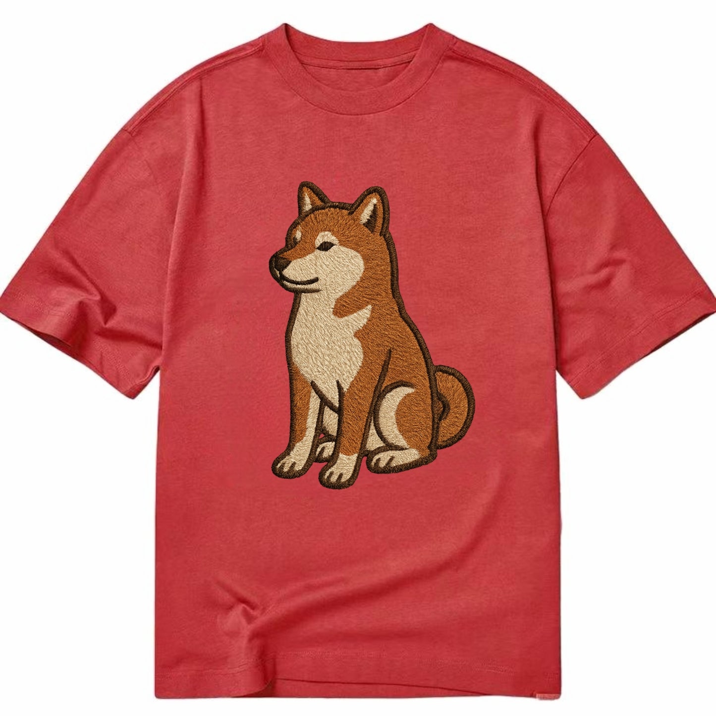 Shiba Inu - Red sesame embroidered sitti Classic T-shirt - Red
