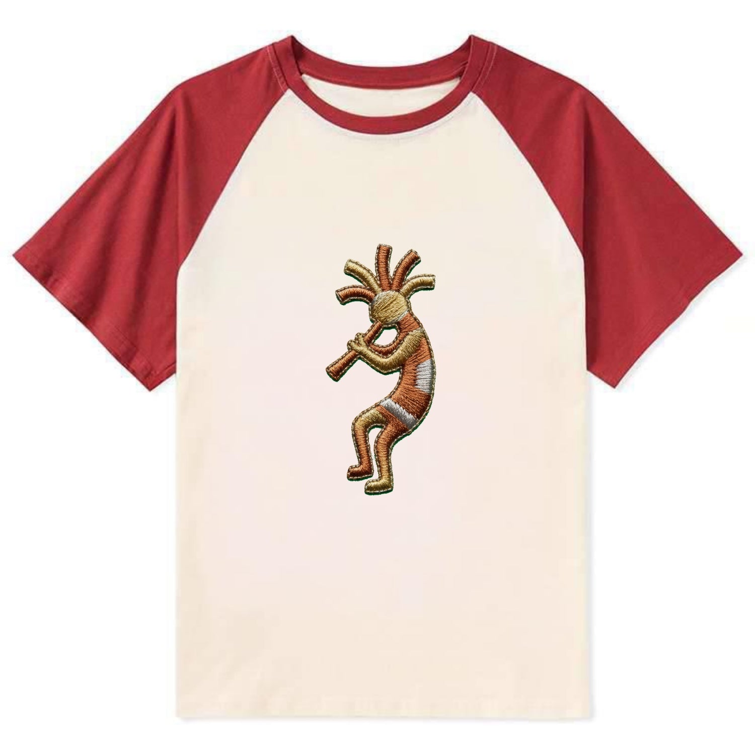 Kokopelli - Contrast Raglan T-shirt - Red