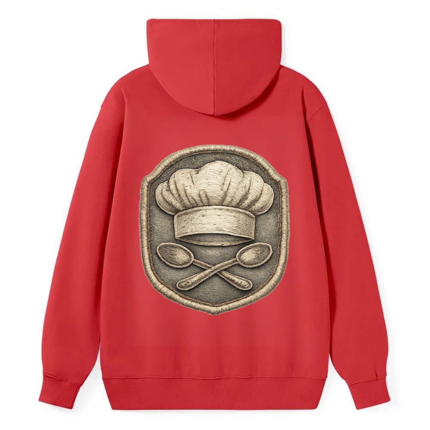 COOKING CHEF HAT - toque blanche with crossed spoons in white and silver - Classic Pullover Hoodie - Red